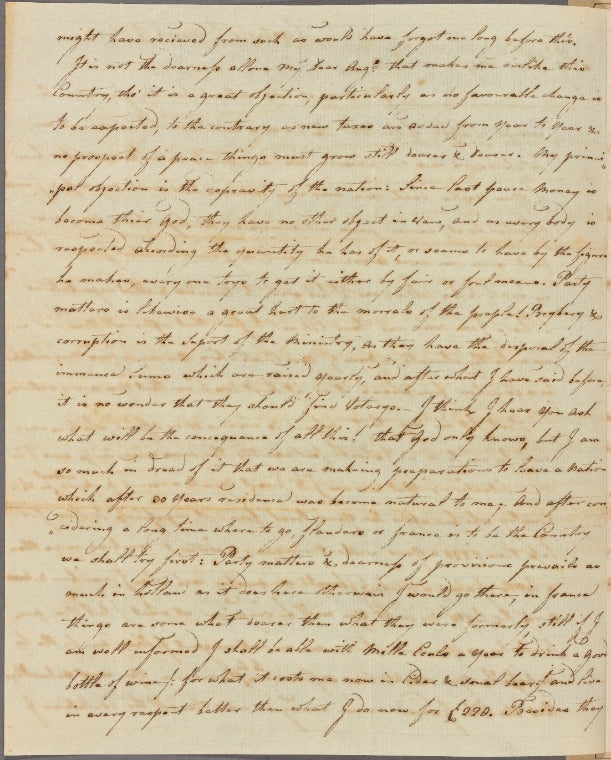 Letter to Major Prevost