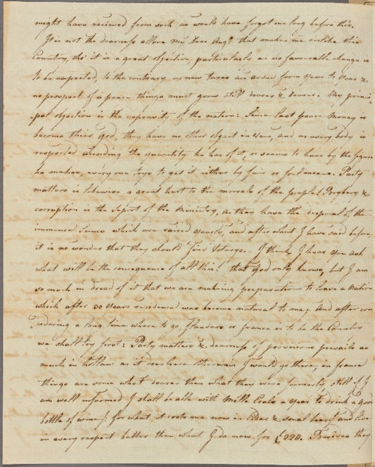 Letter to Major Prevost