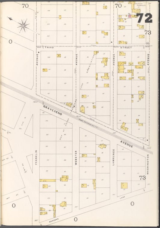 Brooklyn Vol. A Plate No. 72 [Map bounded by Franklin Ave., Washington Ave., Bergens Lane]