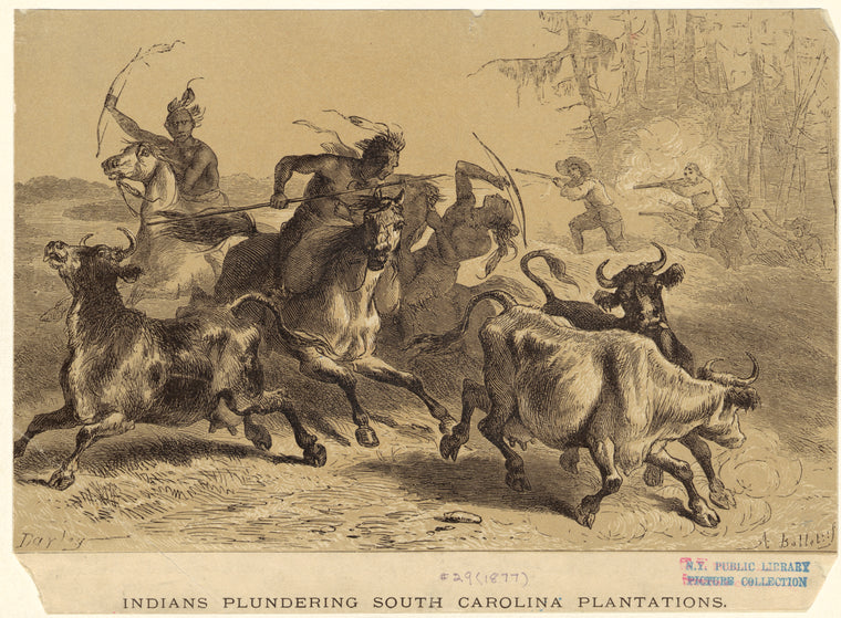 Indians plundering South Carolina plantations
