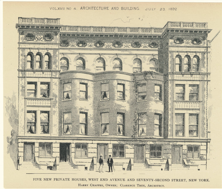 Five new private houses, West End Avenue and Seventy-second Street, New York