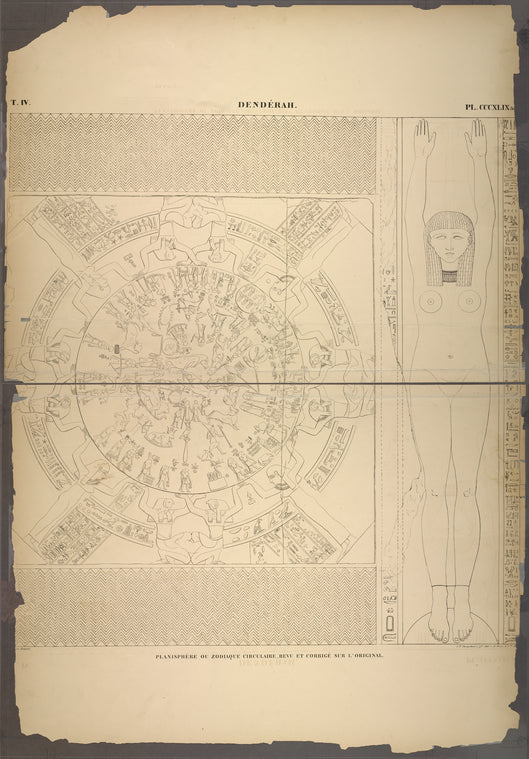Dendérah [Dendera]. Planisphère ou Zodiaque circulaire, revu et corrigé sur l'original.