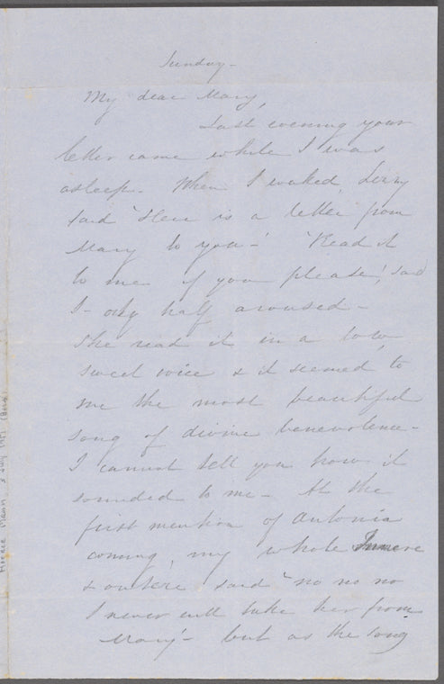 Mann, Mary [Tyler Peabody], ALS to. [Oct./Nov. 1850?].