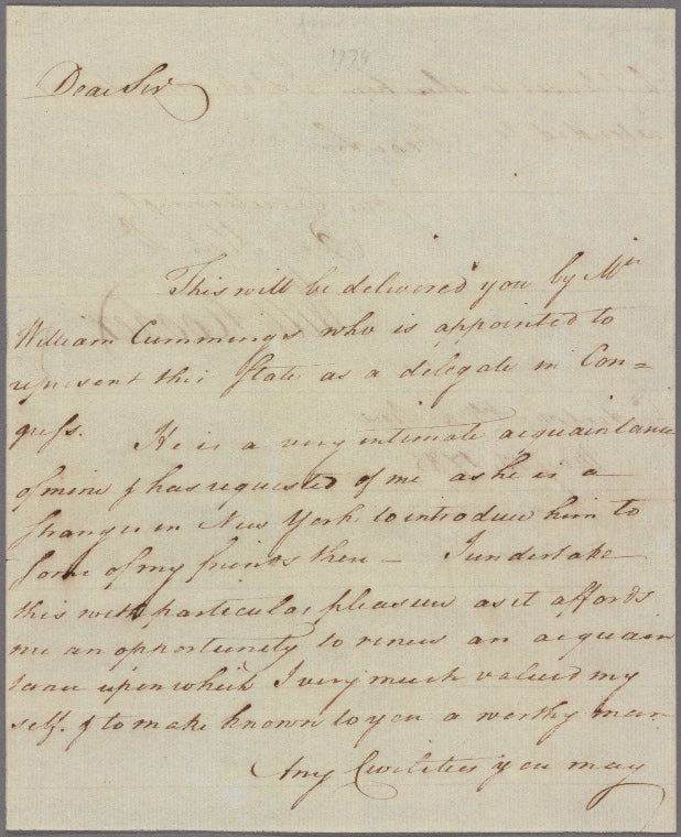 Letter to [Governor George Clinton, N. Y.]