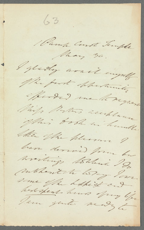 Abraham Hayward to Jane Porter, autograph letter signed