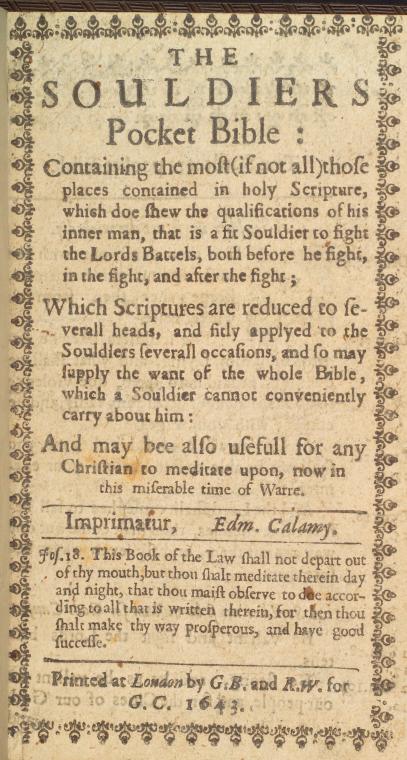The souldiers pocket Bible
