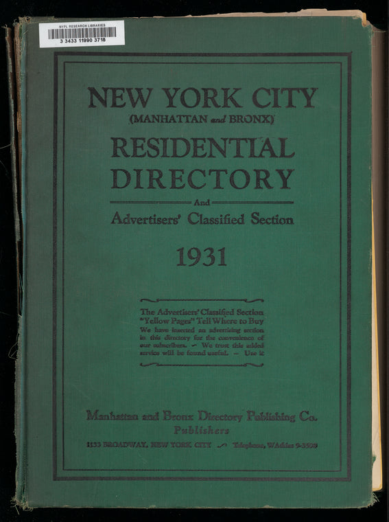 New York City (Manhattan and Bronx) directory