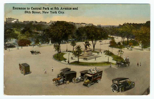 Entrance to Central park at 5th Avenue and 59th Street, New York City
