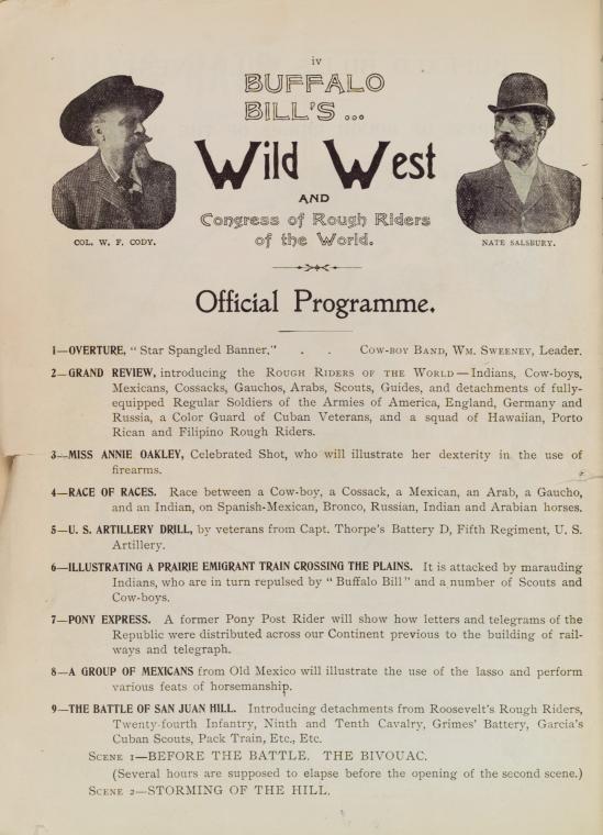 Buffalo Bill's Wild West and Congress of Rough Riders of the World: Official Programme
