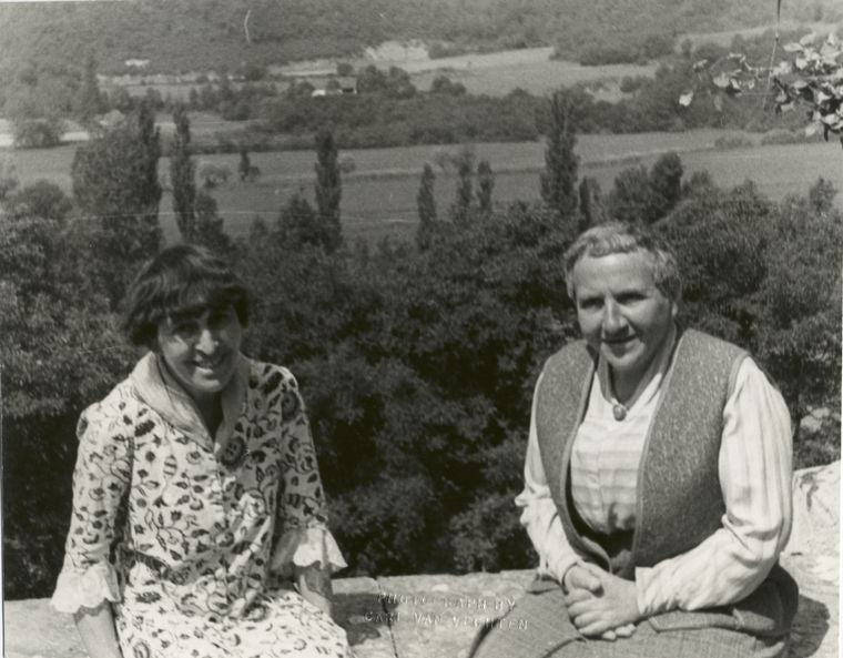 Alice B. Toklas and Gertrude Stein on the Terrace at Bilignin