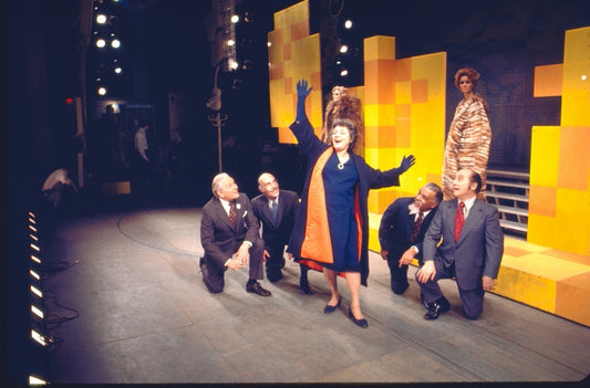 Actors (L-R) Jay Velie, Coley Worth, Lillian Roth, Thomas Anderson & Joey Faye in a scene fr. the Broadway musical "70, Girls, 70." (New York)