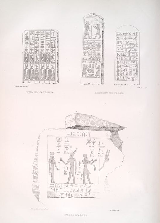 Hiéroglyphes de Tel el Masrouta, Sarbout el Cadem et Ouadi Magara
