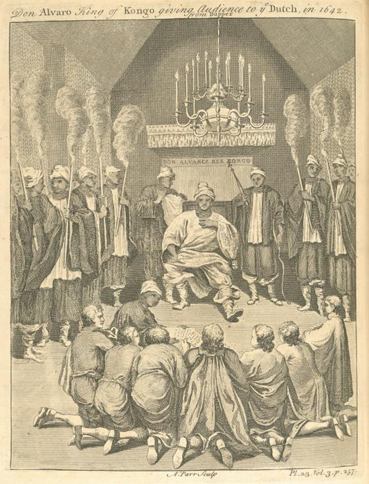 Don Alvaro, King of Kongo, giving audience to the Dutch