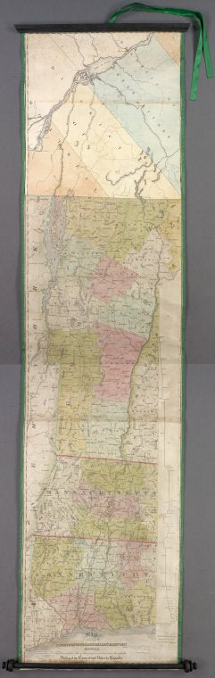 Map exhibiting the Farmington & Hampshire & Hampden canals : together wth the line of their proposed continuation through the valley of the Connecticut River to Canada