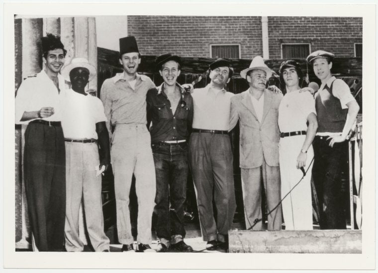 Joseph Papp, Roman Bohnen, Robert Karnes, and Bernie Gersten at the Actor's Laboratory, 1948