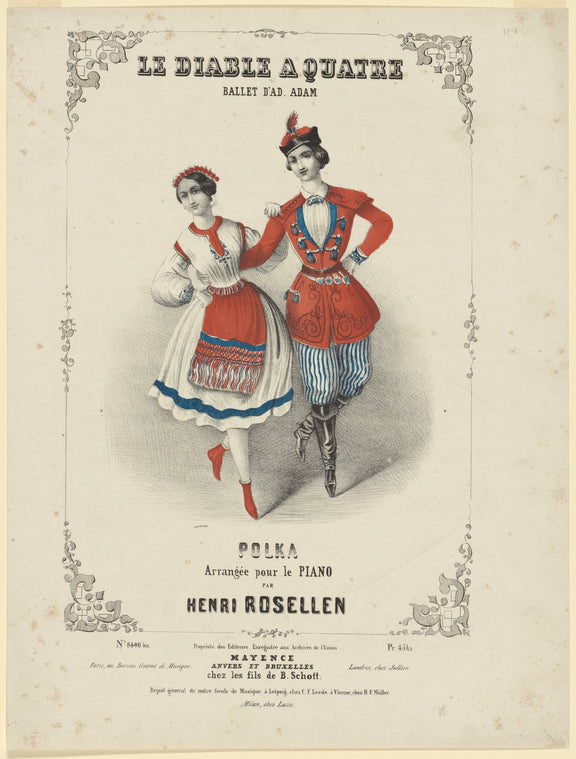 Le diable à quatre, ballet d'Ad. Adam, polka arrangée pour le piano par Henri Rosellen