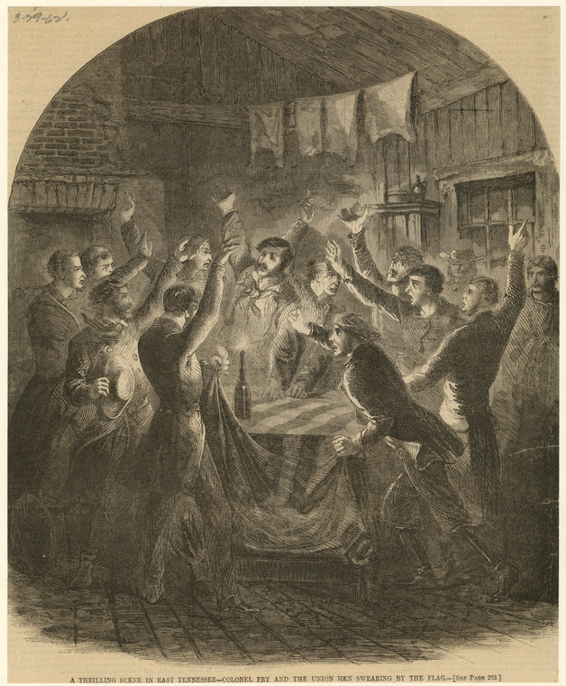 A thrilling scene in East Tennessee - Colonel Fry and the Union men swearing by the flag