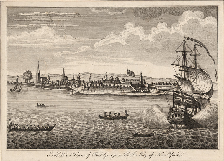 Southwest view of Fort George with the City of New York.