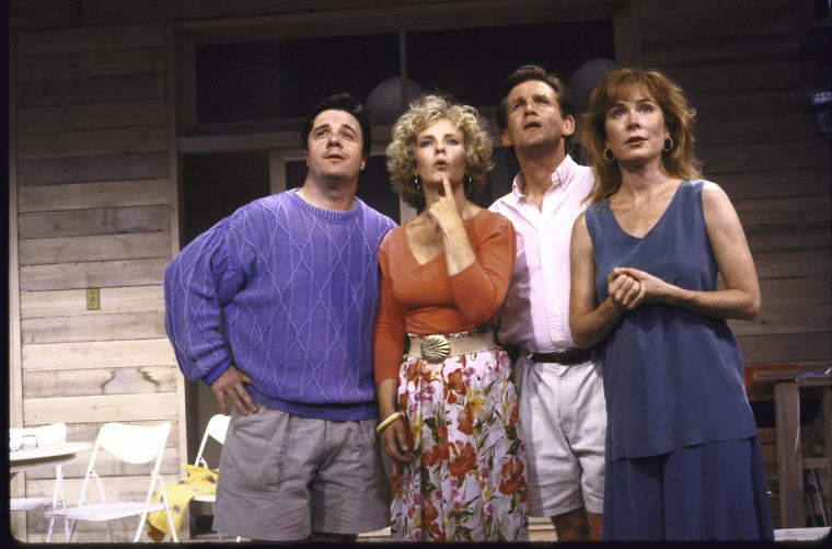 Actors (L-R) Nathan Lane, Deborah Rush, Anthony Heald and Roxanne Hart in a scene from the Off-Broadway play "Lips Together, Teeth Apart." (New York)