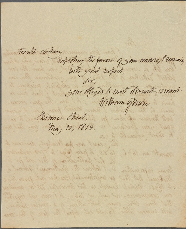 Autograph letter signed to Charles Burney, 10 May 1813