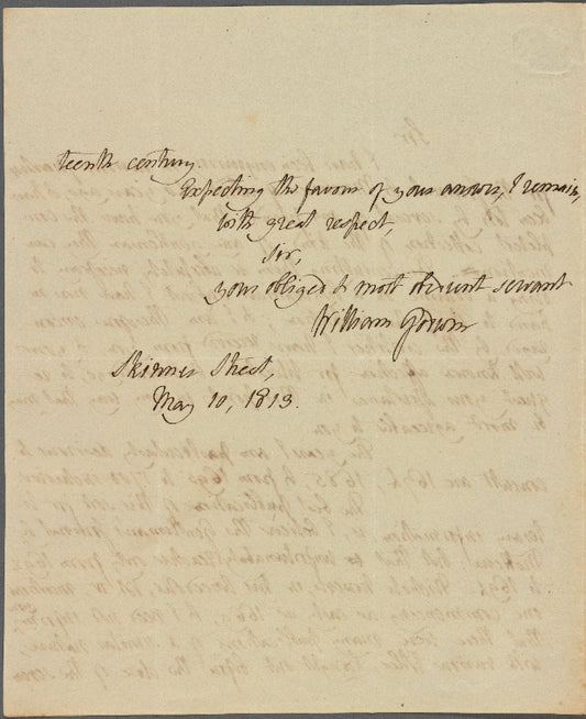Autograph letter signed to Charles Burney, 10 May 1813