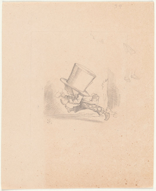 Drawing of the Hatter running