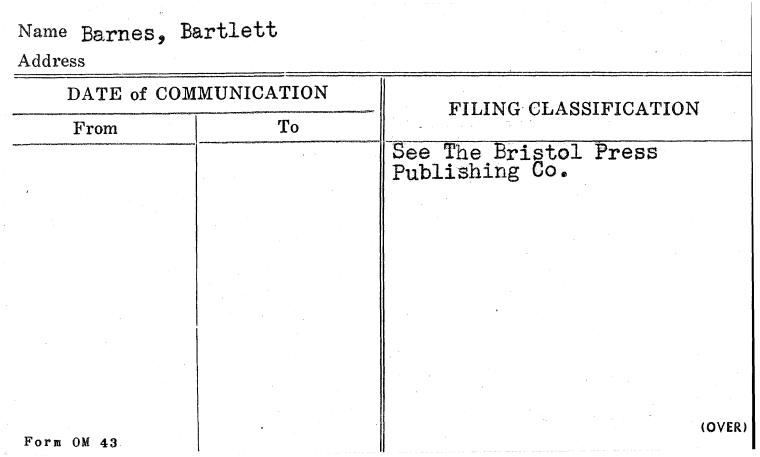 Barnes, Bartlett