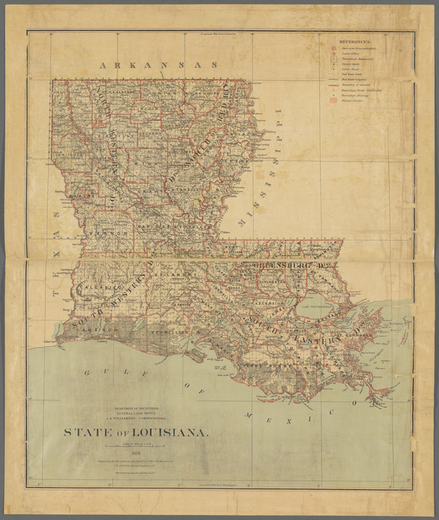 State of Louisiana : compiled from the official records of the General Land Office and other sources by C. Roeser, principal draughtsman, G.L.O.