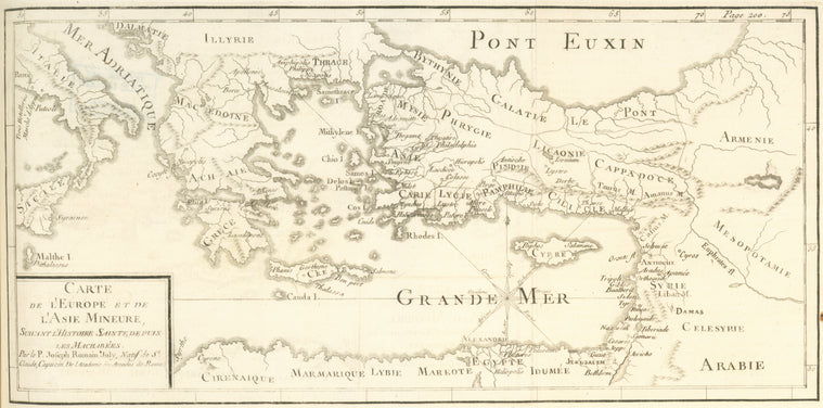 Carte de l'Europe et de l'Asie Mineure, suivant l'histoire sainte, depuis les Machabées