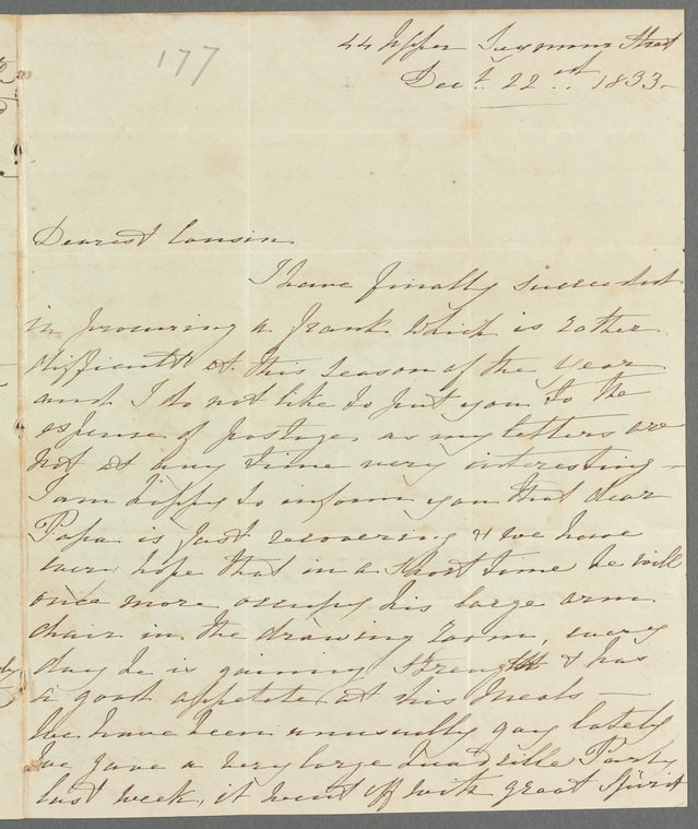 Eliza Porter to Jane Porter, autograph letter signed