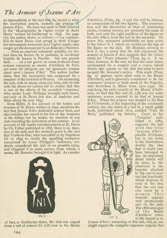 Jeanne d'Arc. -- Armor & portraits in armor.