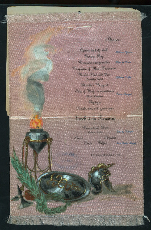 DINNER [held by] CYRUS HALL MCCORMICK [at] "FIFTH AVENUE HOTEL, NEW YORK, NY" (RESTAURANT)