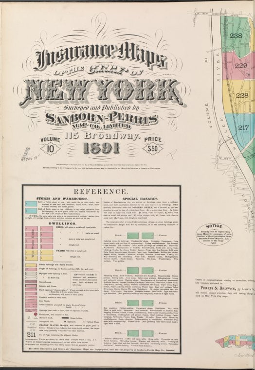 Insurance maps of the City of New York. Surveyed and published by Sanborn-Perris Map Co., Limited, 115 Broadway, 1891. Volume 10.