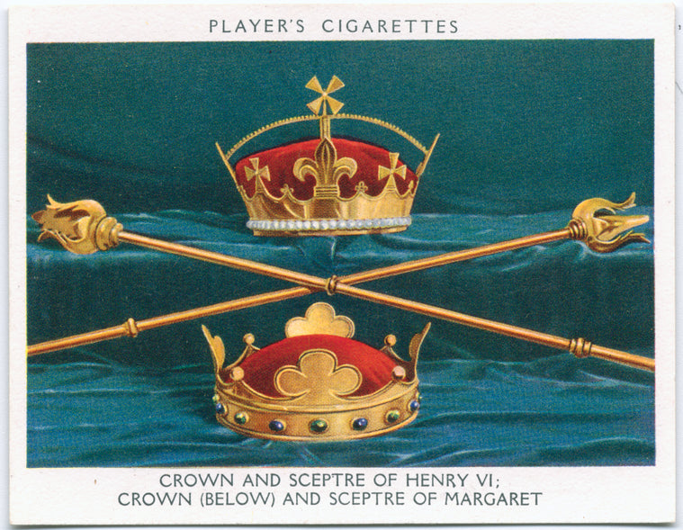 Crown and sceptre of Henry VI; crown (below) and sceptre of Margaret.