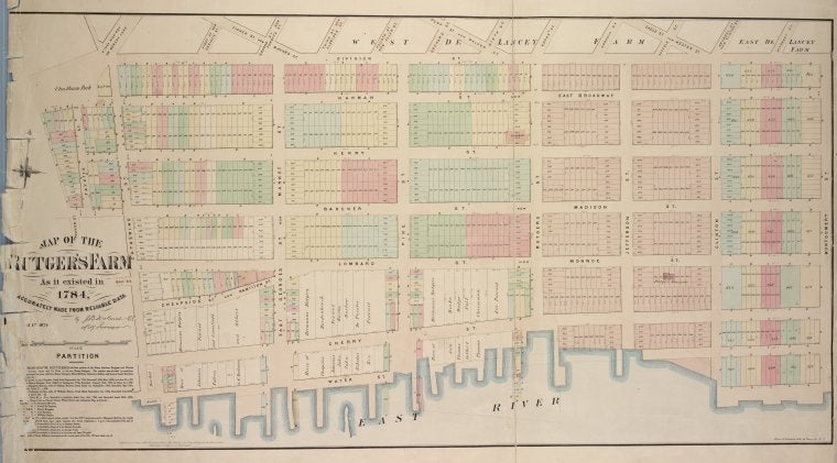 Map of the Rutger's Farm as it existed in 1784