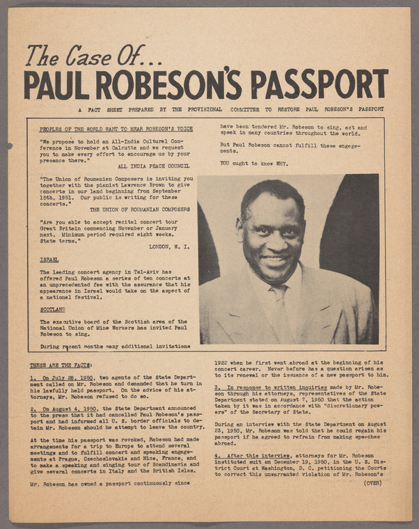 The Case of Paul Robeson's Passport
