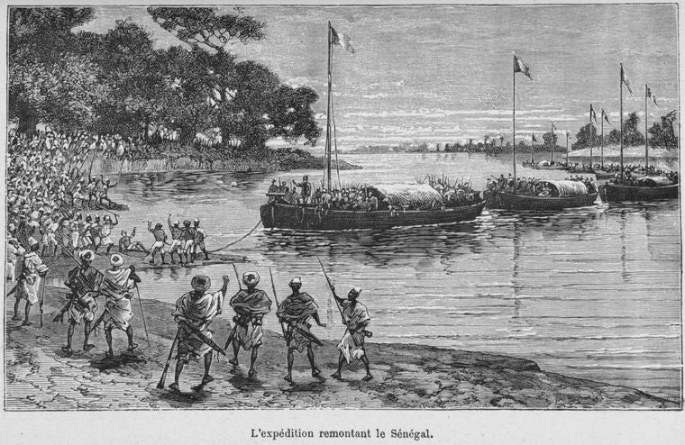 L'expédition remontant le Sénégal.