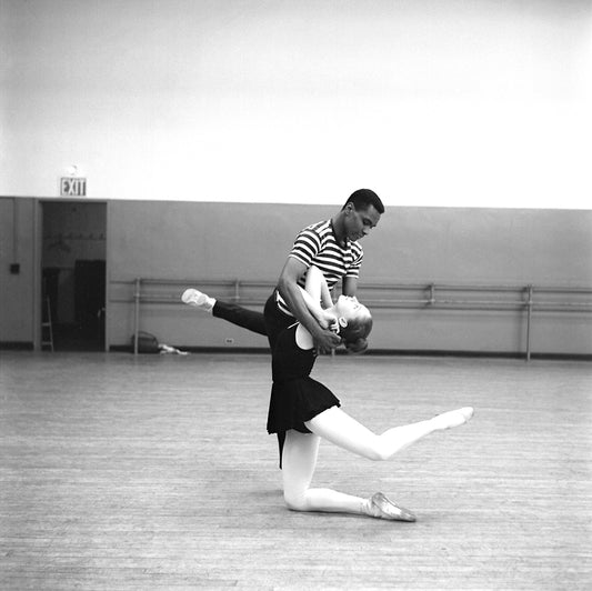 New York City Ballet rehearsal of "Arcade" with Arthur Mitchell and Suzanne Farrell, choreography by John Taras (New York)