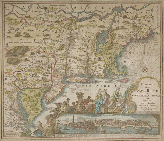 Recens edita totius Novi Belgii in America Septentrionali siti