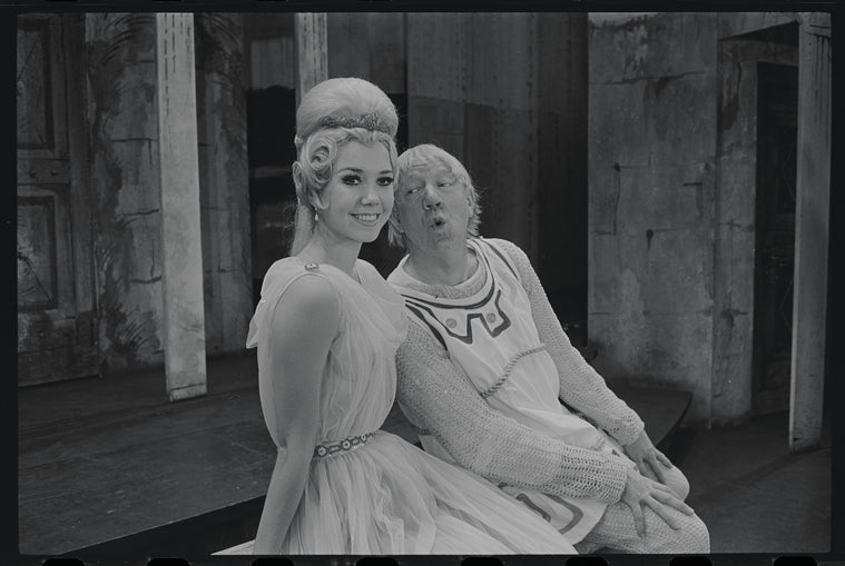 Donna McKechnie and Paul Hartman in the 1964 national touring stage production A Funny Thing Happened on the Way to the Forum