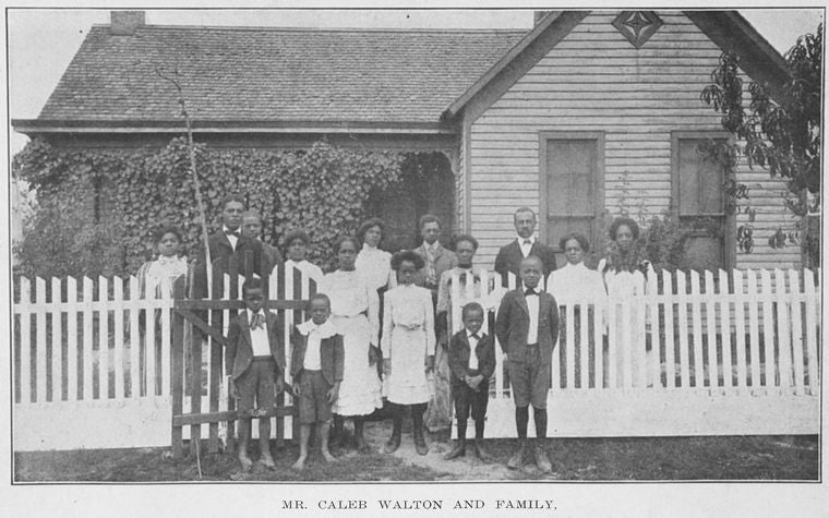 Mr. Caleb Walton and Family, Basket Station, Ky.; This is his home.
