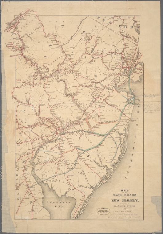Map of the rail roads of New Jersey: and parts of adjoining states