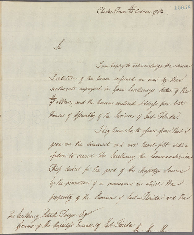 Letter to Patrick Tonyn, Governor of East Florida