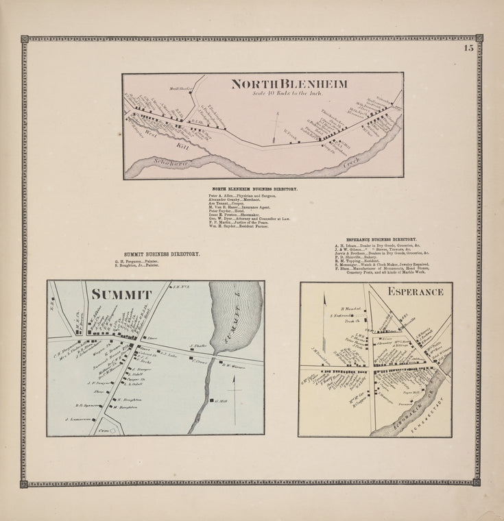 North Blenheim [Village]; North Blenheim Business Directory; Summit Business Directory; Summit [Village]; Esperance Business Directory; Esperance [Village]