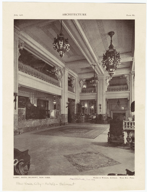 Lobby, Hotel Belmont, New York