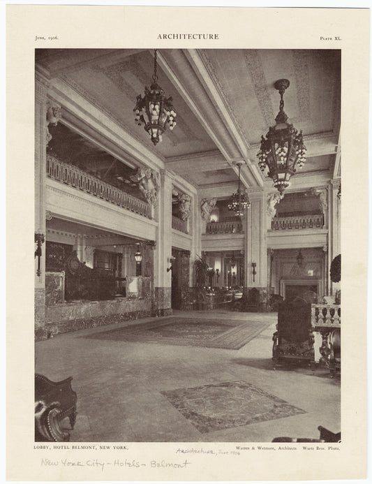 Lobby, Hotel Belmont, New York