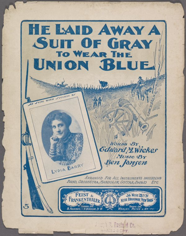 He laid away a suit of gray, to wear the union blue