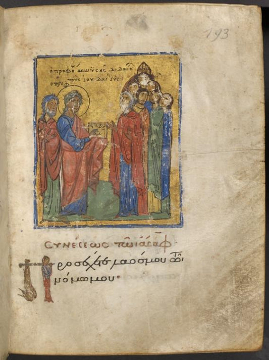 Moses teaching the Israelites; hunter carrying a dead animal (rabbit?) forms the letter tau