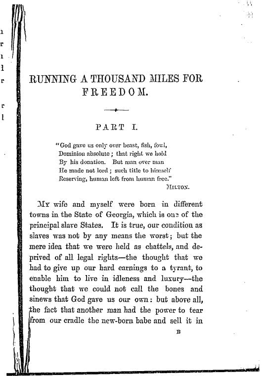 Running a thousand miles for freedom: or, The escape of William and Ellen Craft from slavery