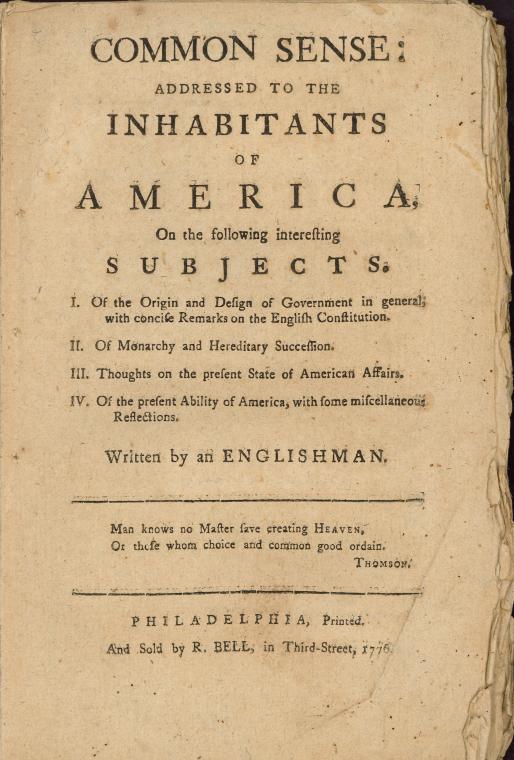 Common sense: addressed to the inhabitants of America